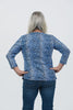Image of Lulu-B V-Neck Leopard Print 3/4 Sleeve Top - Blue/Multicolor
