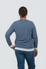 Image of Nally & Millie Contrast Accented Long Sleeve Crew Neck Top - Seaport Blue
