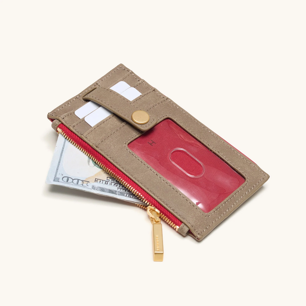 Hammitt 210 West Wallet - Pewter/Brushed Gold/Red Zip