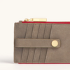 Image of Hammitt 210 West Wallet - Pewter/Brushed Gold/Red Zip