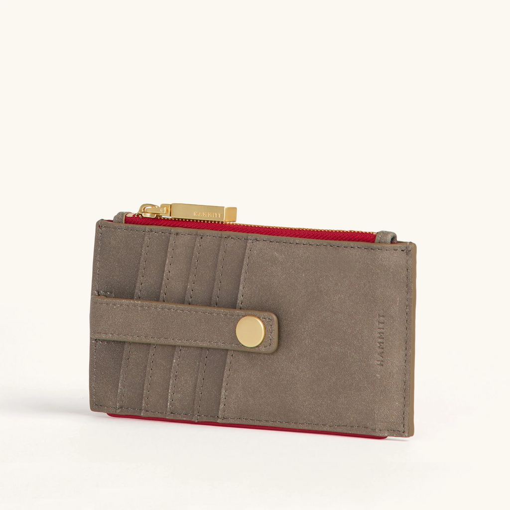 Hammitt 210 West Wallet - Pewter/Brushed Gold/Red Zip