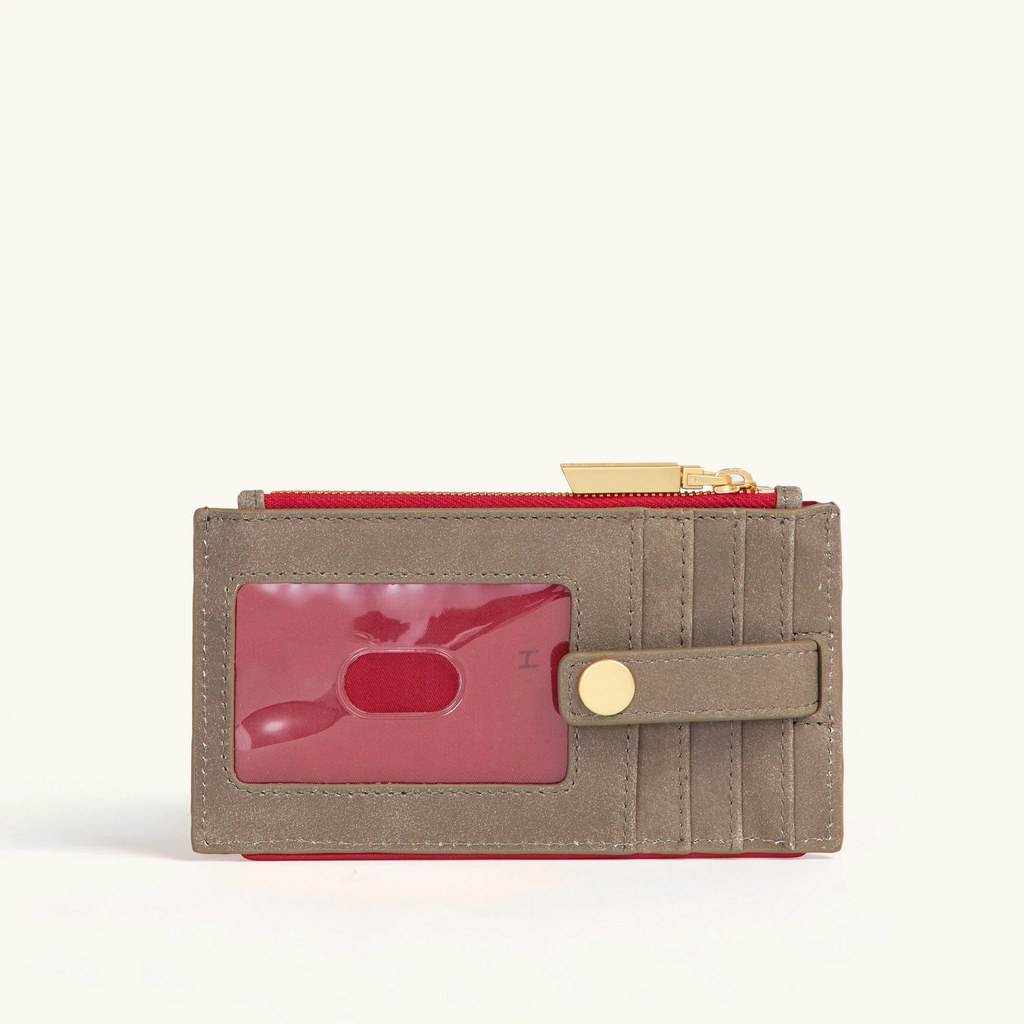 Hammitt 210 West Wallet - Pewter/Brushed Gold/Red Zip