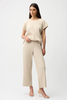 Image of Joseph Ribkoff Pleated Scuba Crepe Wide Leg Pull On Pant - Moonstone