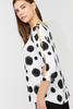 Image of Compli K Peek-A-Boo Sleeve Polka Dot Top - White/Black