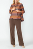 Image of IC Collection One Button Jacquard Swing Jacket - Orange