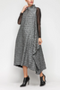 Image of IC Collection Mock Neck Sleeveless Swing Dress - Silver