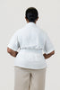 Image of Steven Guy Short Sleeve Button Front Fit & Flare Airflow Blouse - Marshmallow