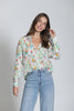 Image of APNY Apparel Button Front Long Sleeve Floral Print Blouse - White/Multicolor