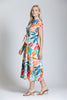 Image of APNY Apparel Short Sleeve Tie Front Floral Print Dress - White/Multicolor