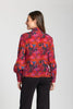 Image of APNY Apparel Floral Print Long Sleeve Button Detail Mock Neck Top - Multicolor