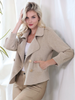 Image of AZI Shimmery Double Breasted Felt Jacket - Gold