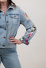 Image of AZI Embellished Denim Jacket - Denim/Multicolor