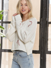 Image of Adora Candy Cane Appliqué Cropped Sweater - Off White