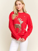 Image of Adora Sequin Reindeer Sweater - Red