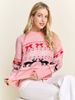Image of Adora Reindeer & Bow Motif Sweater - Pink