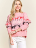 Image of Adora Reindeer & Bow Motif Sweater - Pink
