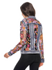 Image of Adore Apparel Denim Jacket with Floral Sequin Embroidery - Blue/Pink