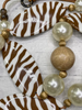 Image of Alisha.D Zebra and Pearl Adjustable Statement Necklace - Brown/Beige/White