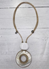 Image of Alisha.D Handmade Round Resin Pendant Necklace - Beige
