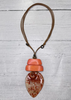 Image of Alisha.D Adjustable Cord Shell Pendant Necklace - Orange