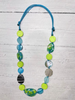 Image of Alisha.D Long Statement Necklace - Lime/Turquoise
