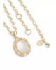 Image of Anabel Aram Bamboo with White Stone Pendant Necklace