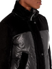 Image of Marc New York Hooded Velvet Trim Short Puffer Jacket - Black