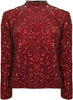 Image of Insight New York Sequin Mock Neck Top - Bordeaux