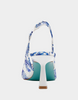 Image of Betsey Johnson Clark Embellished Slingback - White/Blue Floral