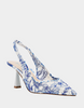 Image of Betsey Johnson Clark Embellished Slingback - White/Blue Floral