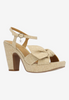 Image of J. Reneé Burkett Block Heel Sandal - Tan Linen