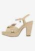 Image of J. Reneé Burkett Block Heel Sandal - Tan Linen