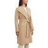Image of Badgley Mischka Virginia Wide Collar Belted Wrap Trench Coat - British Tan *Take an Extra 20% Off*