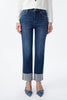 Image of Bayeas High Rise Cuffed Straight Leg Jeans - Trappist
