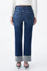 Image of Bayeas High Rise Cuffed Straight Leg Jeans - Trappist