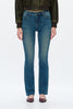 Image of Bayeas Mid Rise Raw Hem Straight Leg Jeans - Vintage Medium Blue