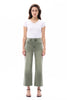 Image of Bayeas High Rise Cropped Distressed Wide Leg Jeans - Green