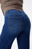 Image of Bayeas Plus Size Mid Rise Button Fly Wide Leg Jeans - Mirror