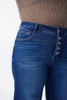 Image of Bayeas Plus Size Mid Rise Button Fly Wide Leg Jeans - Mirror