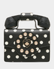 Image of Betsey Johnson Miss Connection Phone Bag - Black/White/Dots