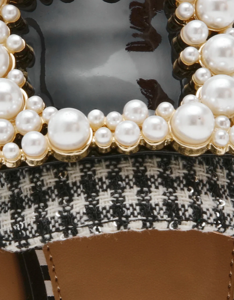 Betsey Johnson Grayce Rhinestone and Pearl Embellished Mule - Leopard/Multicolor