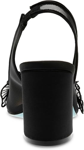 Betsey Johnson Petra Floral Embellished Block Heel Slingback - Black