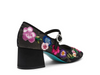 Image of Betsey Johnson Rubee Floral Embroidered Mesh Mary Jane - Black/Multicolor