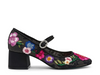 Image of Betsey Johnson Rubee Floral Embroidered Mesh Mary Jane - Black/Multicolor