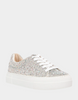 Image of Betsey Johnson Sidny Lace-Up Rhinestone Sneaker - Silver
