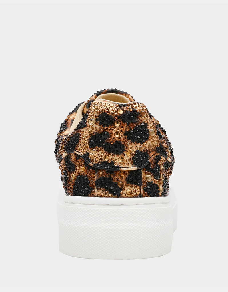Betsey Johnson Sidny Lace-Up Rhinestone Sneaker - Nu Leopard