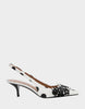 Image of Betsey Johnson Bryanna Embellished Slingback - White/Black Polka Dot