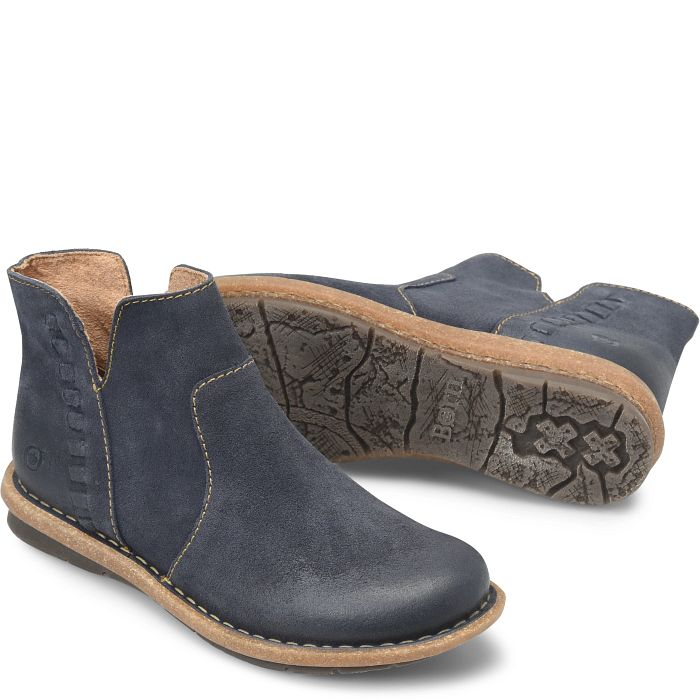 Born Taj Suede Bootie - Distressed Indigo Navy