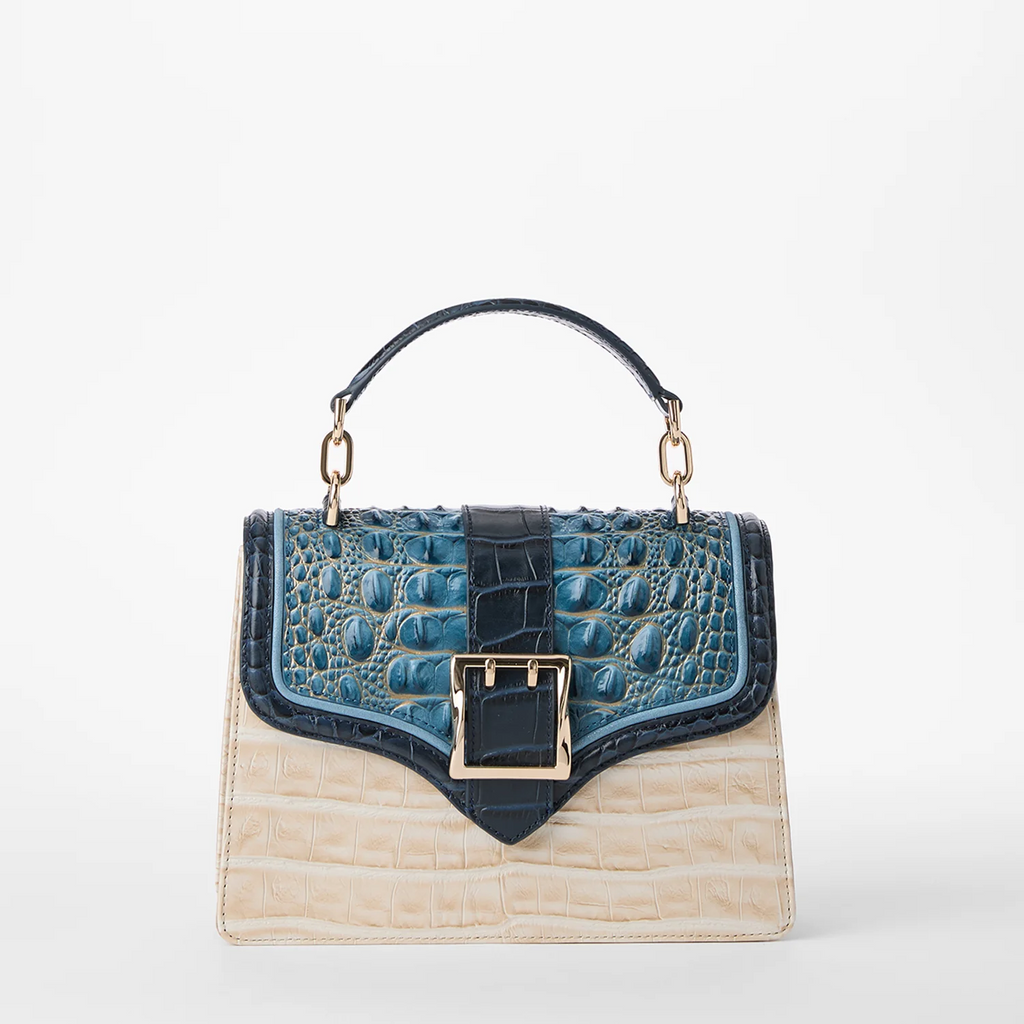 Brahmin Small Hallie Satchel - Mindful Grey Acoustic