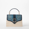 Image of Brahmin Small Hallie Satchel - Mindful Grey Acoustic